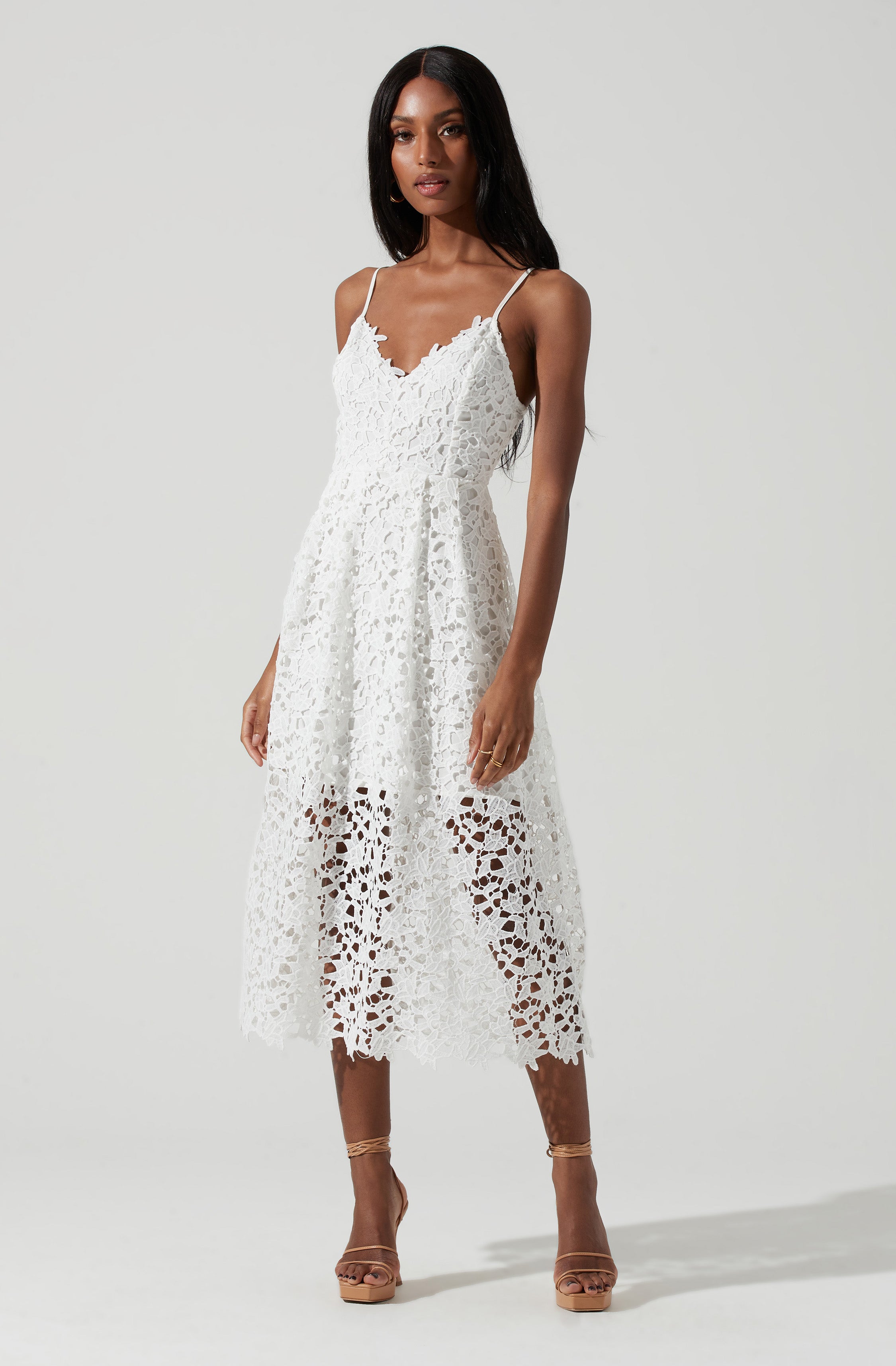 midi dress white lace